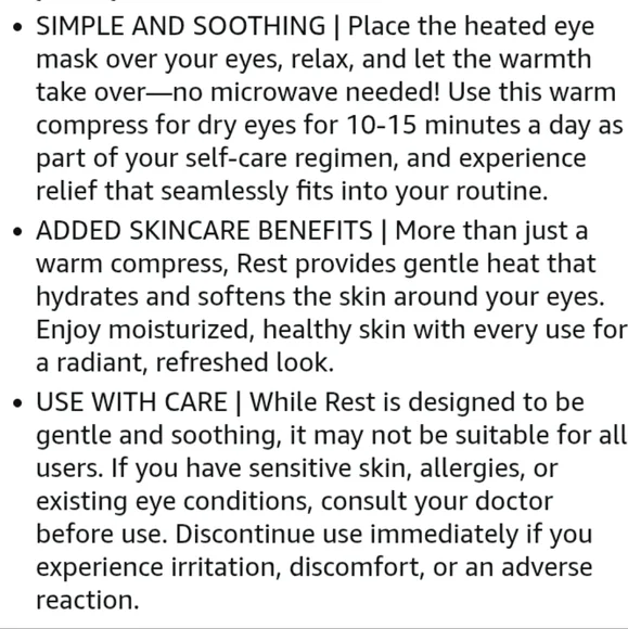 Cornea Care Rest Self-Heating Eye Masks, Pack of 6 NEW - Picture 6 of 14